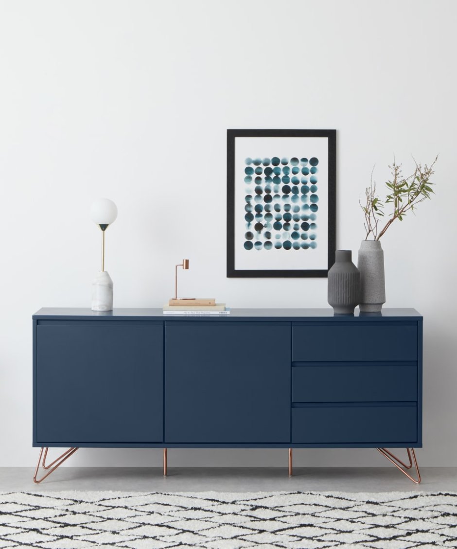Blue Sideboard in the Living Room