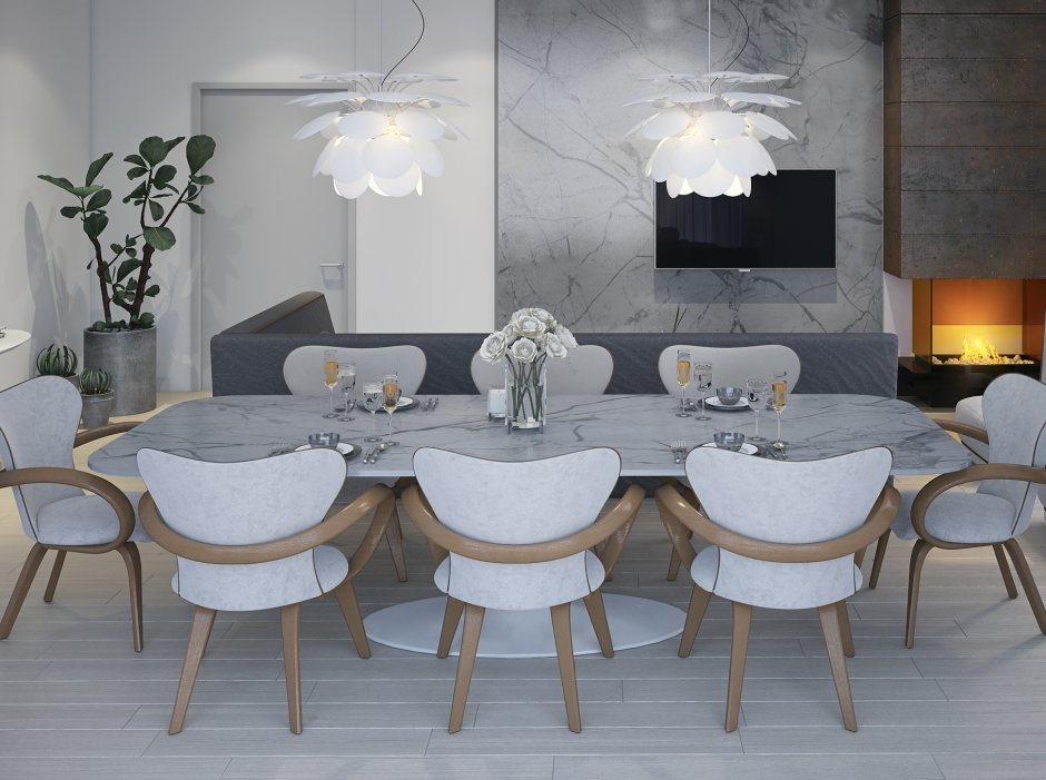 Круглый стол в интерьере