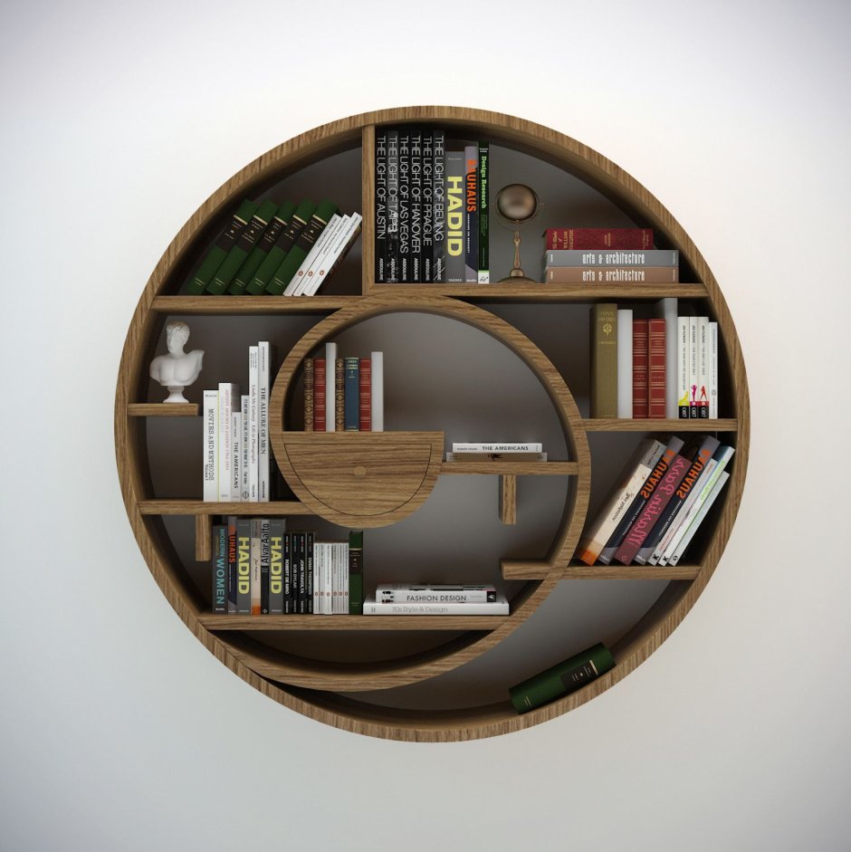 Круглые книжные полки