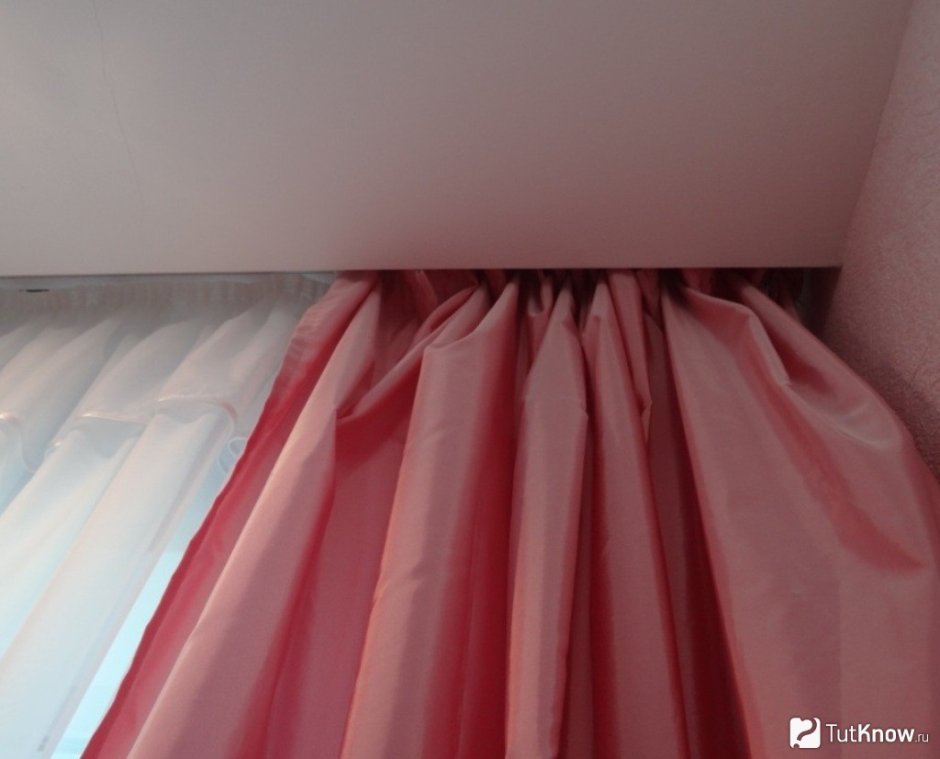 Схема монтажа натяжного потолка и ниши для штор