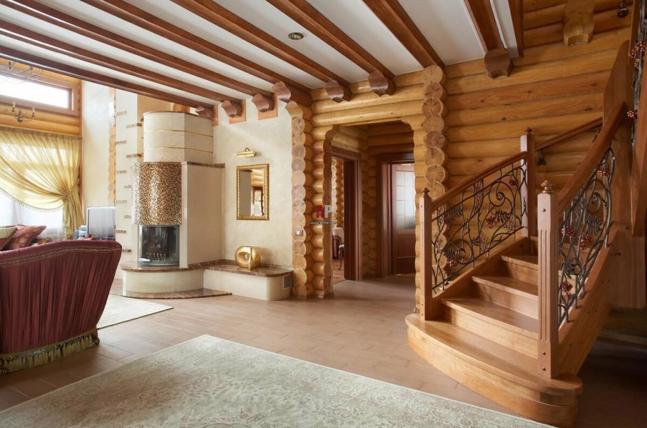 Дом из клееного бруса интерьер второй свет