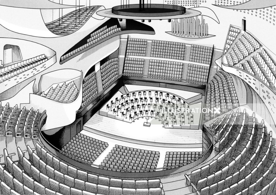 Архитектурный план концертного зала