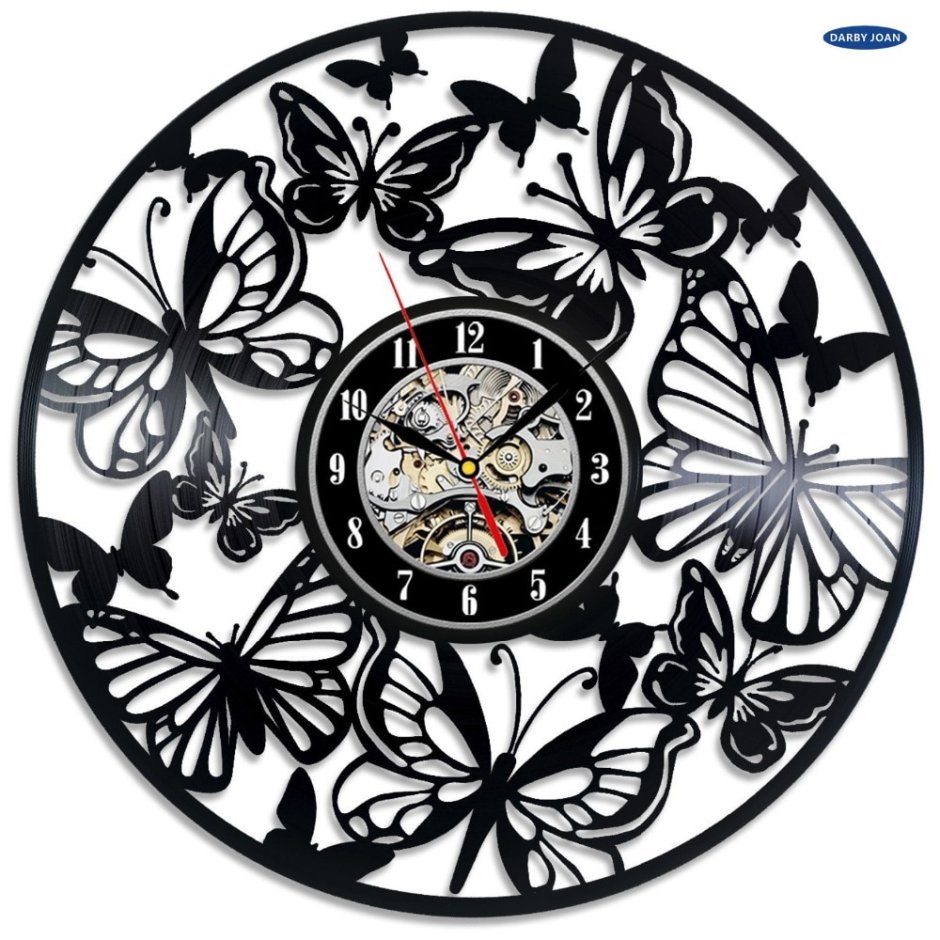 Часы из пластинки бабочки