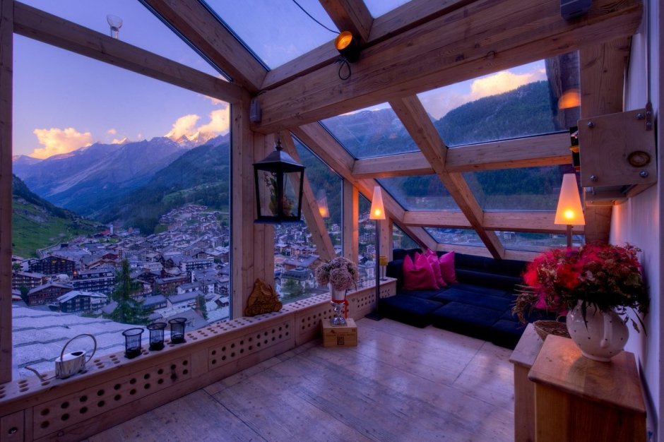 Chalet Zermatt город в Альпах