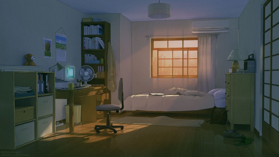 Спальные комнаты аниме
