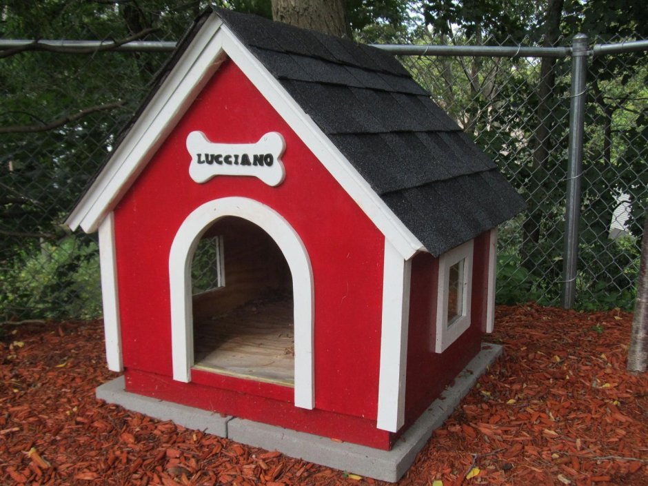 Красная будка для собаки