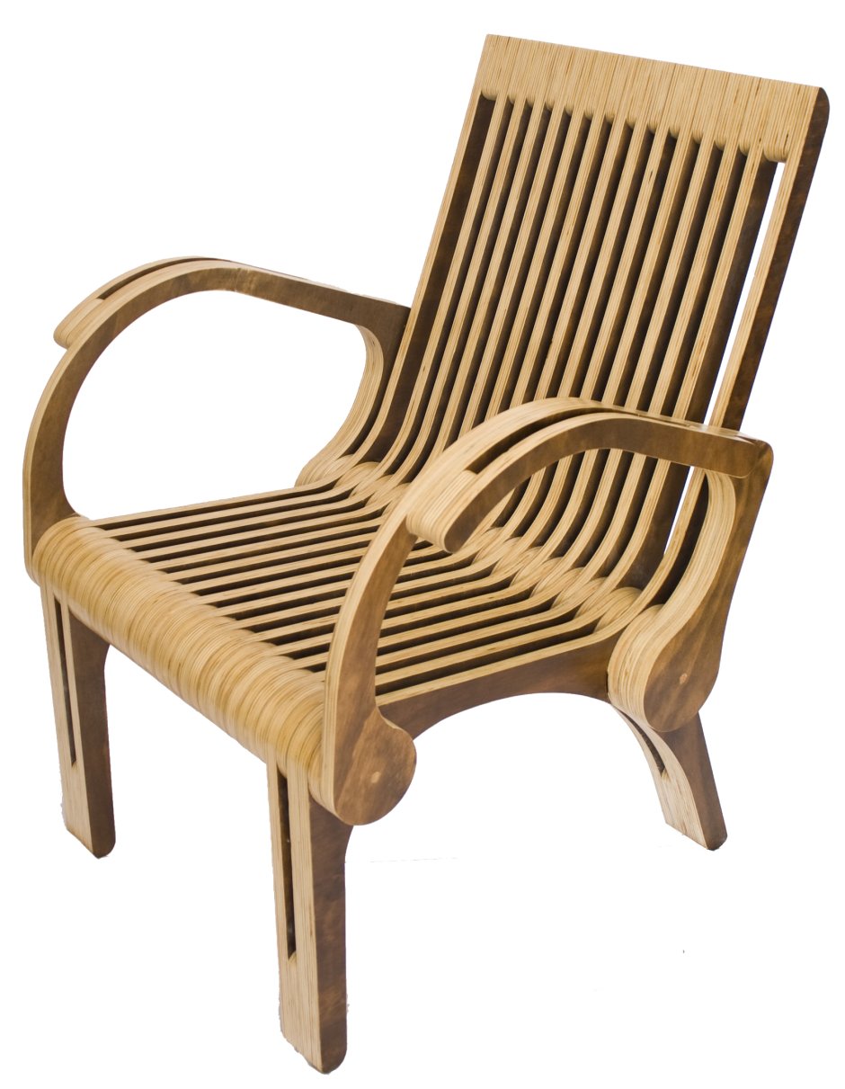 Кресло из деревянных брусков