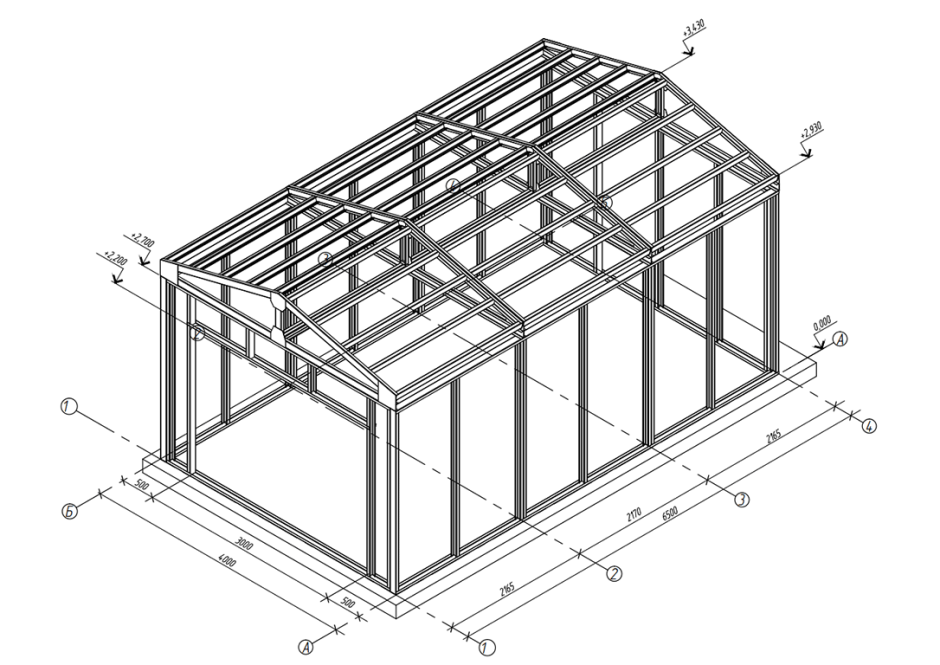 Чертеж гаража 4 на 6
