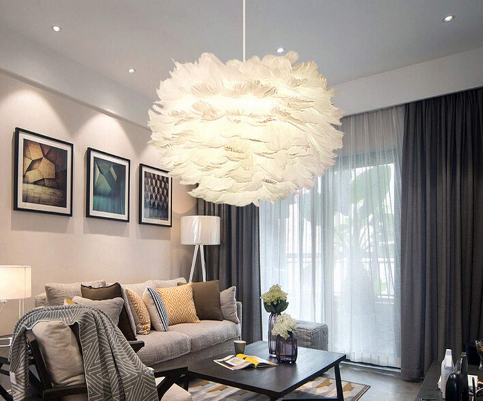 Люстра Guang White Feather Chandelier