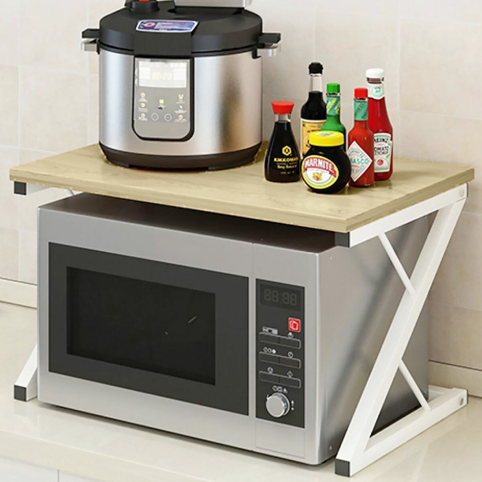Этажерка на кухню под микроволновку и чайник на валберис