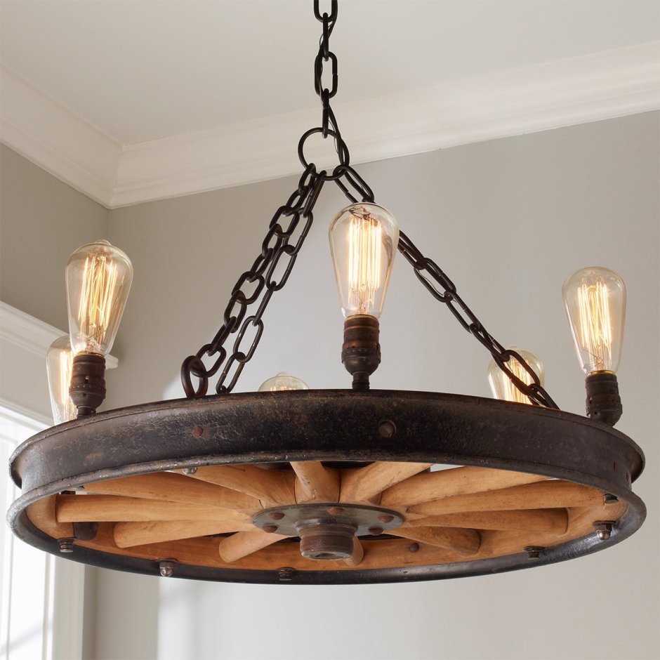 Люстра из колеса