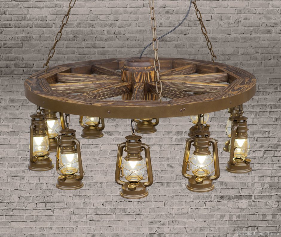 Дача интерьер люстра колесо