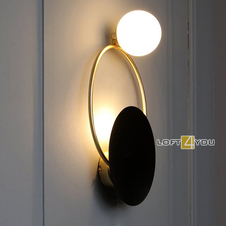 Светильник Post Modern Gold Wall Lamp led Mirror Wall Light Glass lampshade Sconce