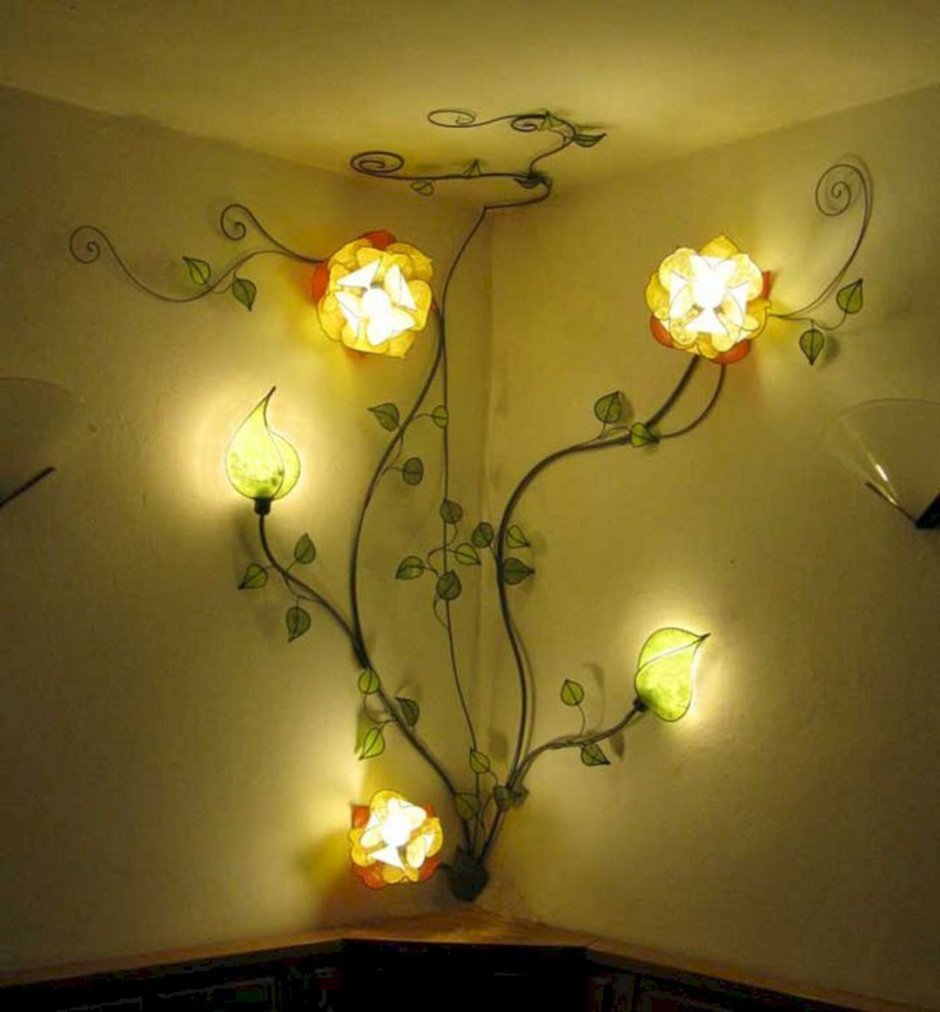 Цветы светильники на стену