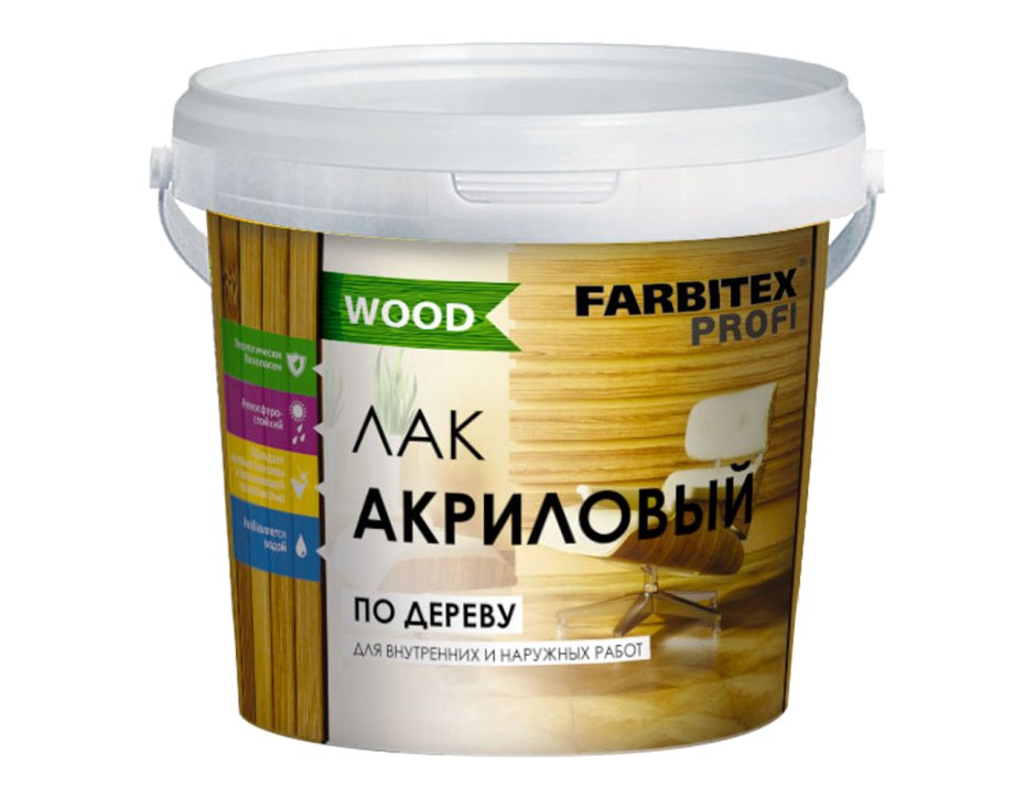 Лак акриловый по дереву FARBITEX профи Wood