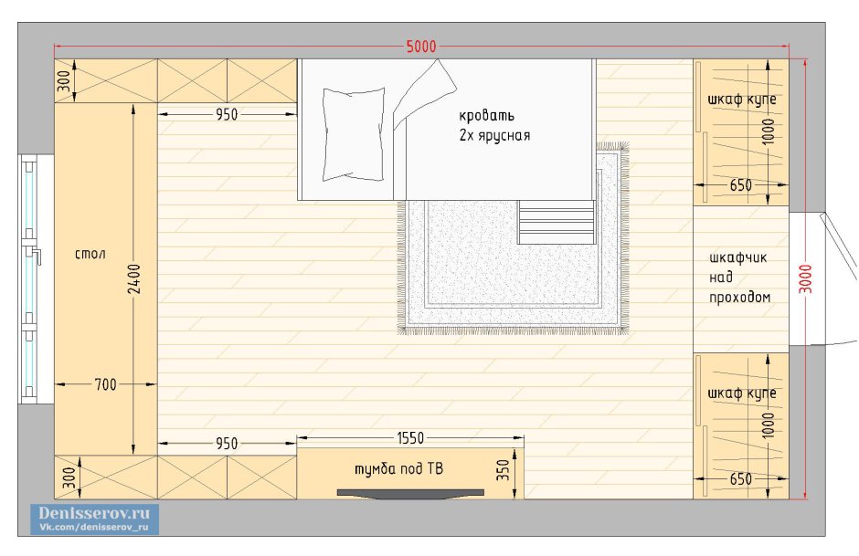 Планировка спальни 15 кв.м чертеж