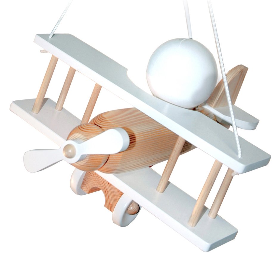 Люстра потолочная детская самолетик Donolux Baby tecnica, 1 лампа, никель, белый