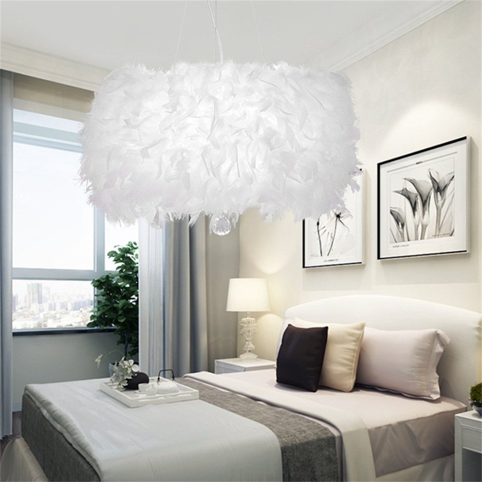 Люстра Guang White Feather Chandelier
