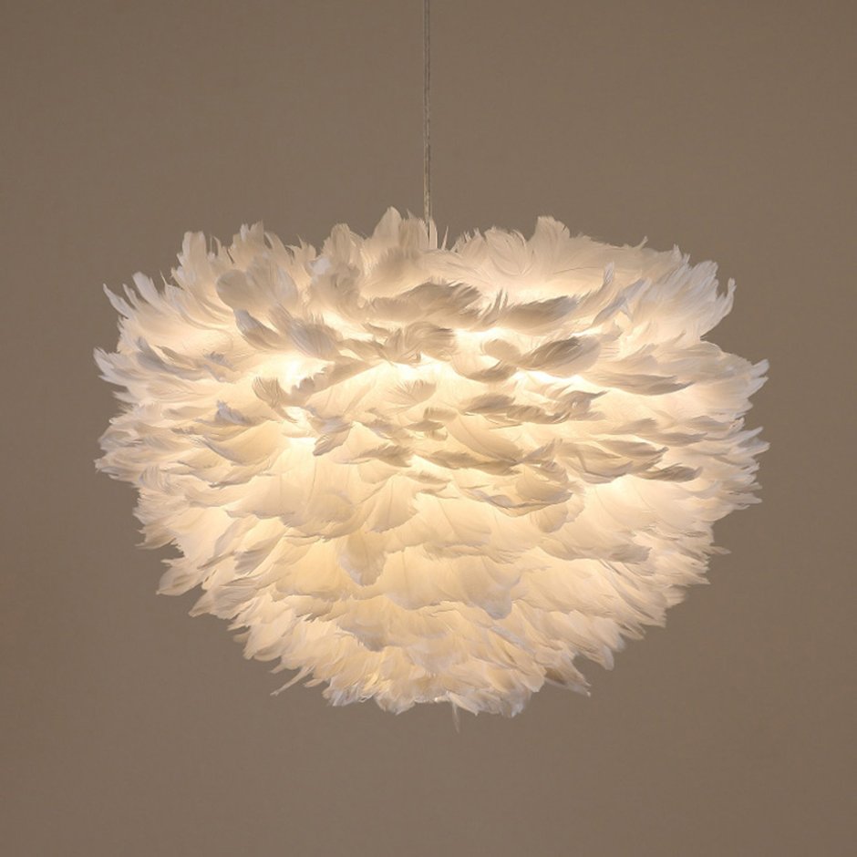 Люстра из перьев plumage White