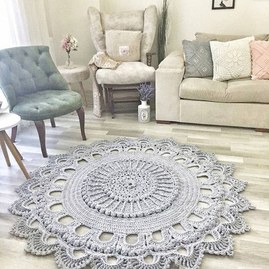 Мозаичные ковры крючком