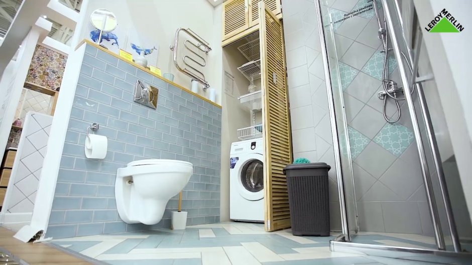 Ванная в хрущевке плиткой из Леруа Мерлен