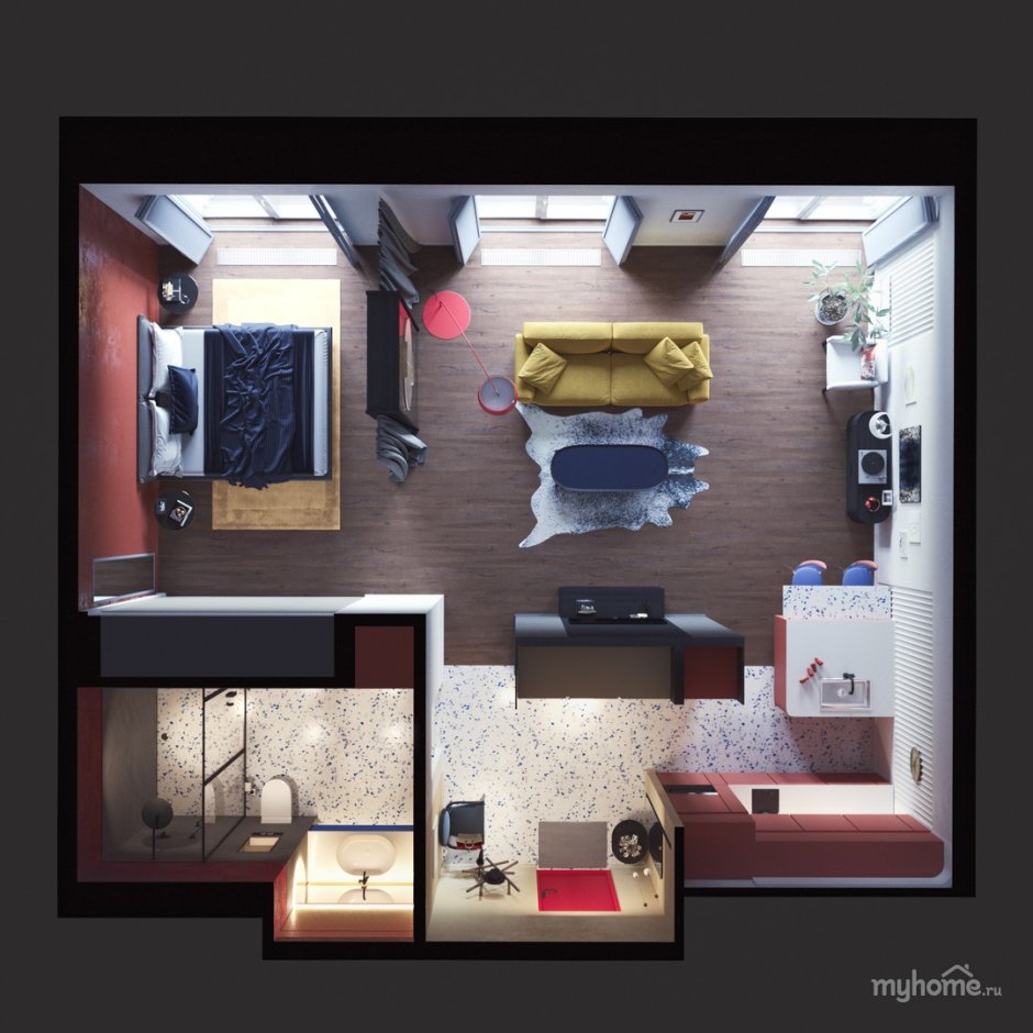 Планировка квартиры вид сверху