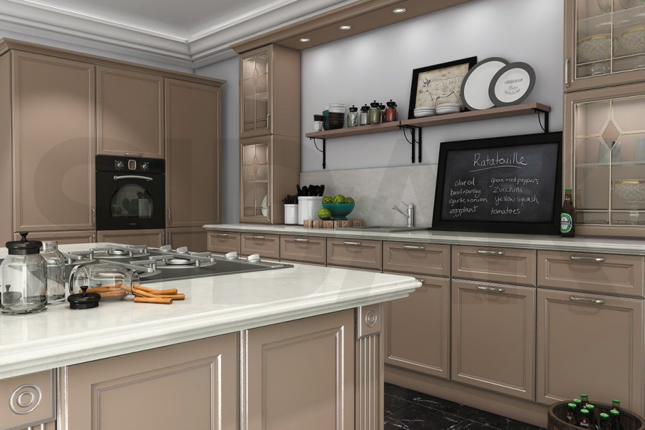 Кухня Кантри Прованс Неоклассика голубая