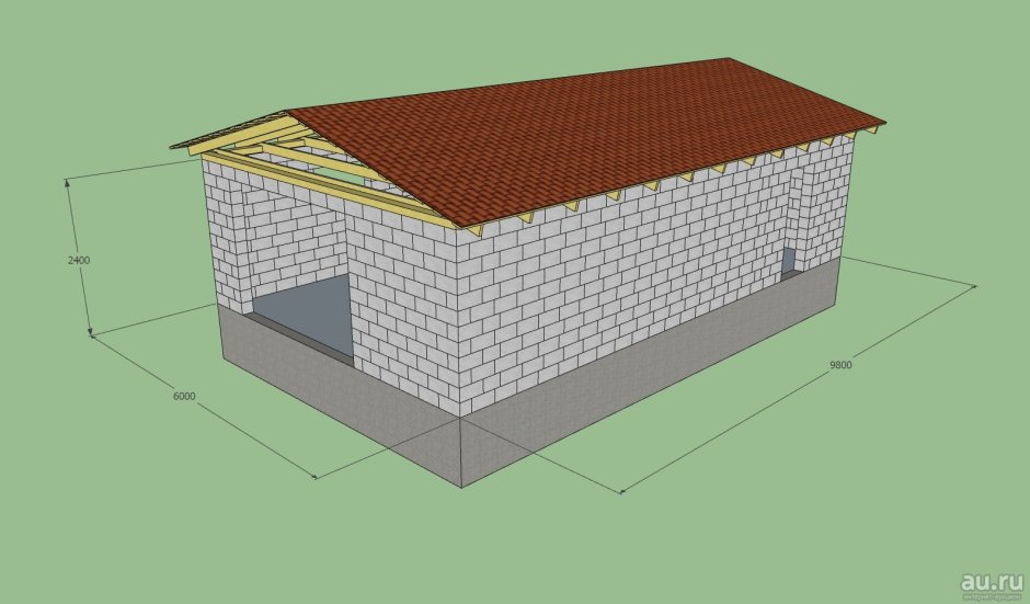 Хозблок из пеноблоков проекты