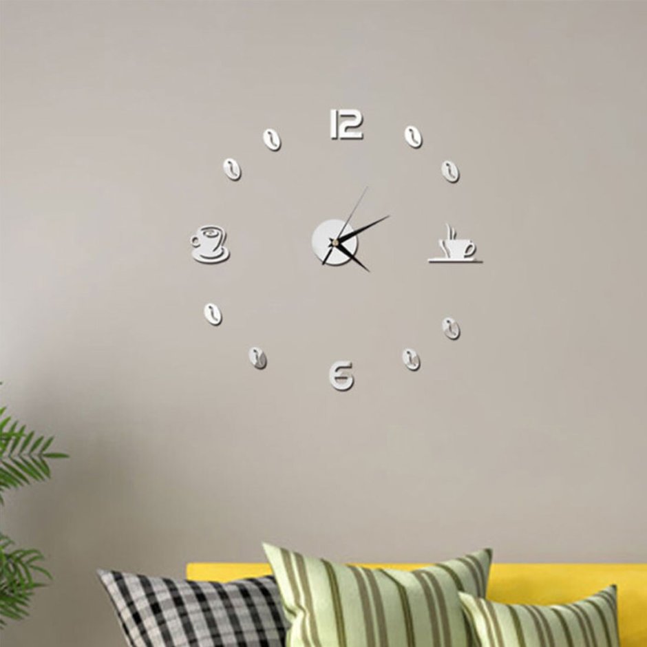 Интерьерные настенные часы 3d 014012s «Future» (серебро)