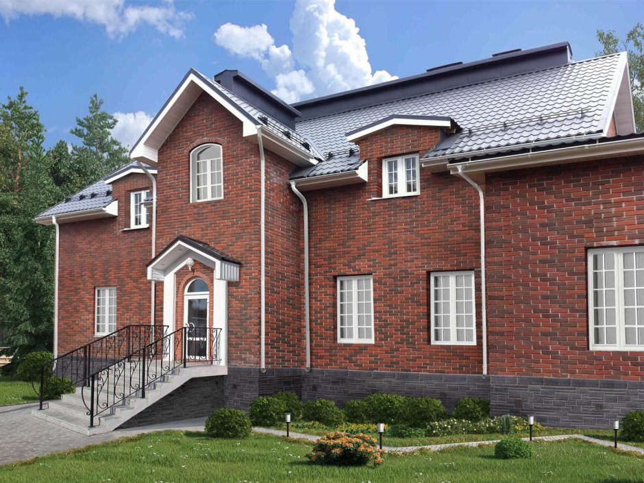 Фасадная вид облицовка кирпичом