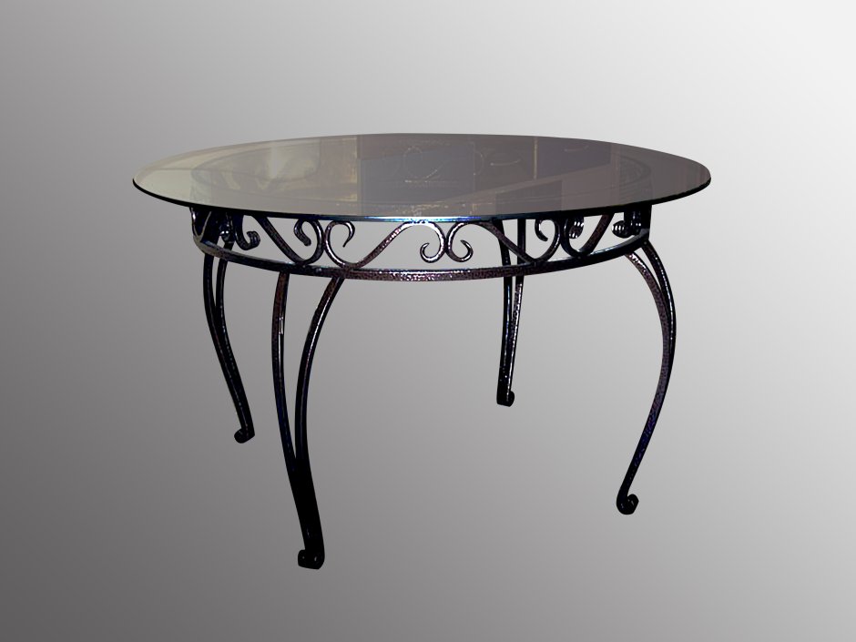 Стол кованый с деревянной столешницей