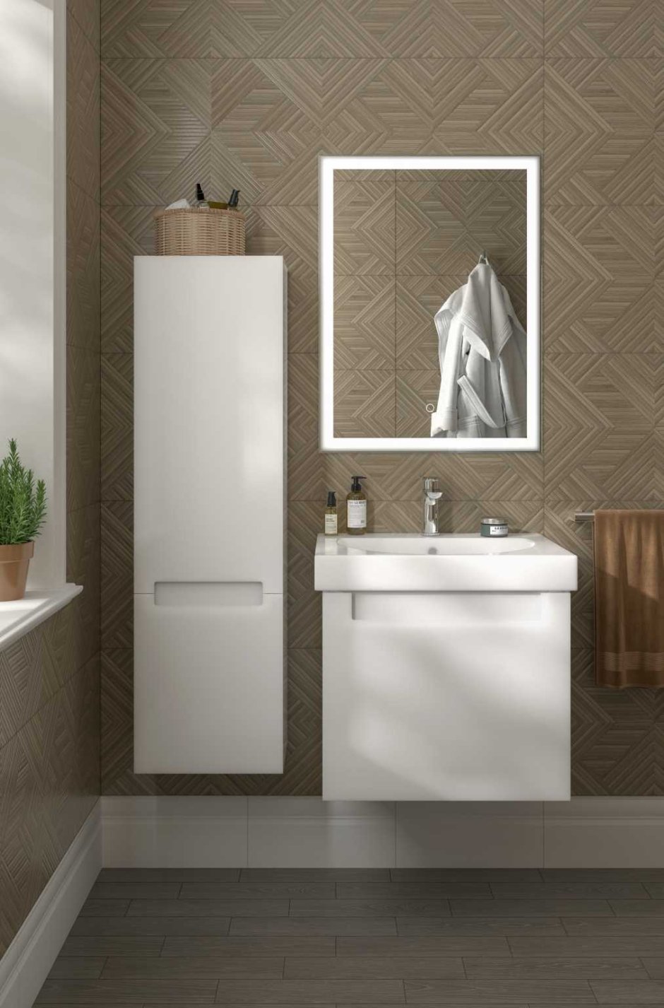 Kerama Marazzi BGP.100.1+1WHT тумба buongiorno Plus подвесная 100, 1+1, белый+дуб Кантри