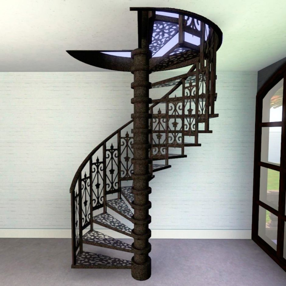 Полувинтовая лестница на второй этаж