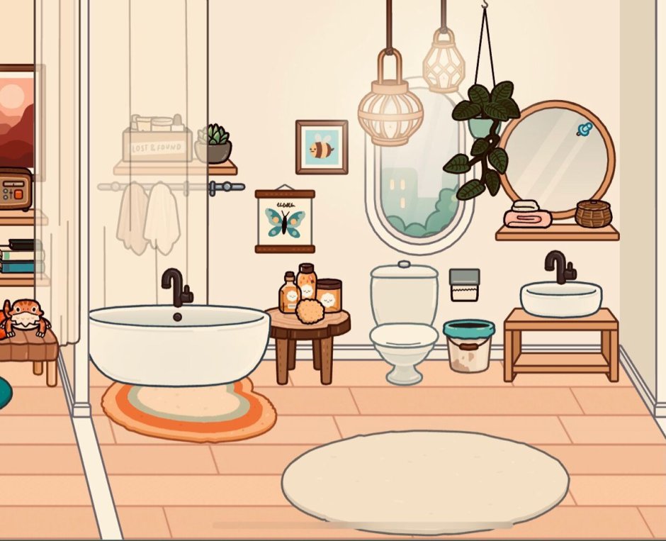 Тока бока комнаты без персонажей ванна