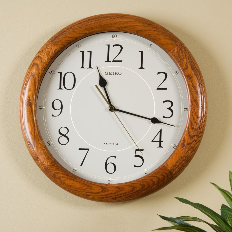 Часы Сейко настенные Wood Square Wall Clock qxa469blh