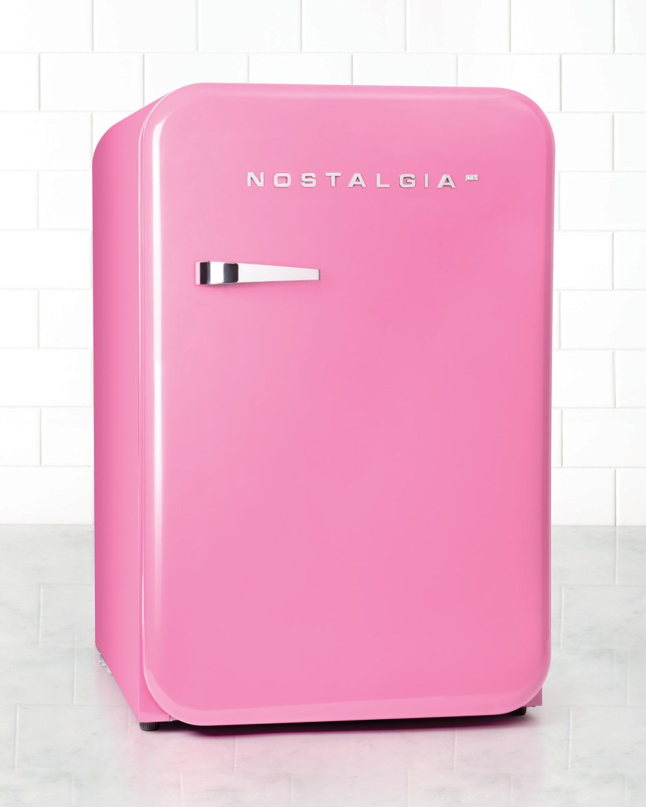 Холодильник ретро розовый