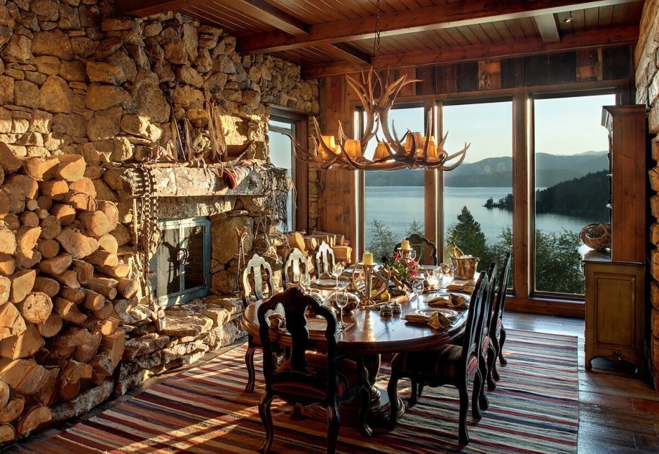 Охотничий домик интерьер