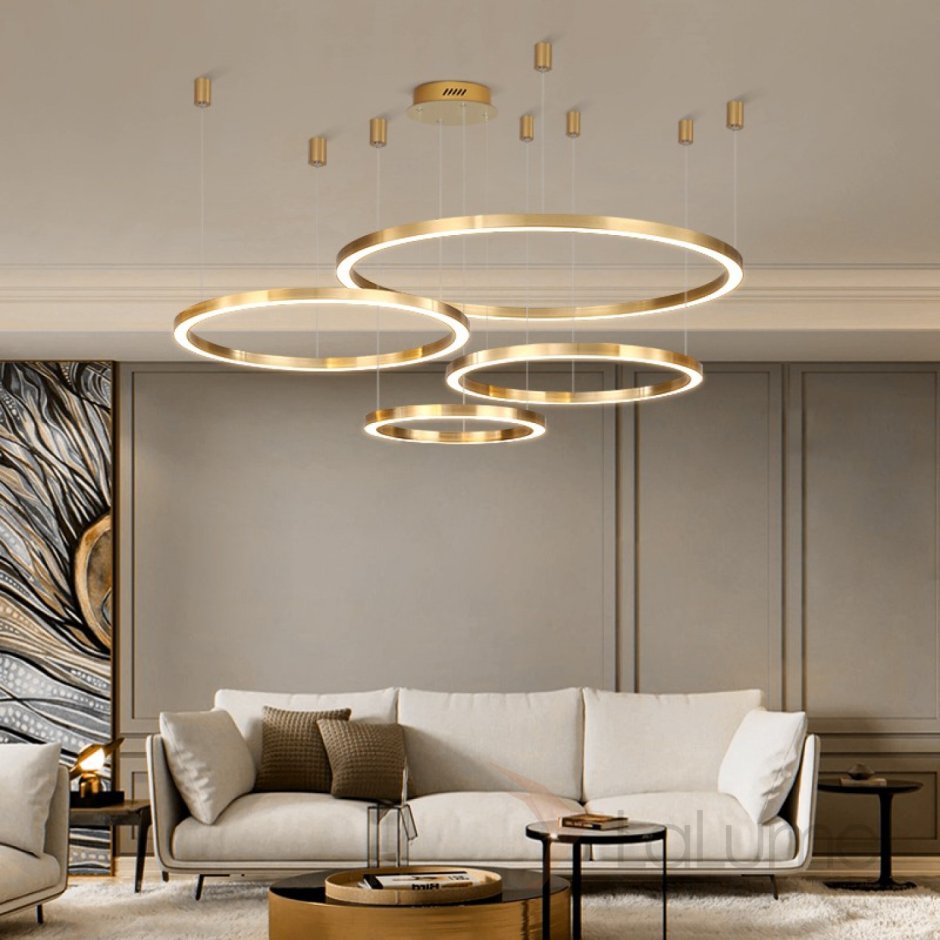 Люстра led 3-Ring Chandelier Золотая