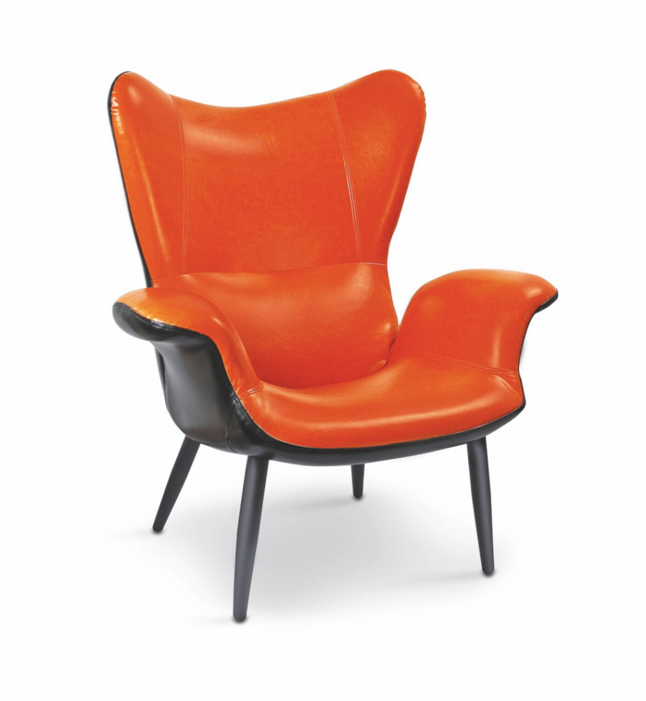 Стул кресло экокожа оранжевый