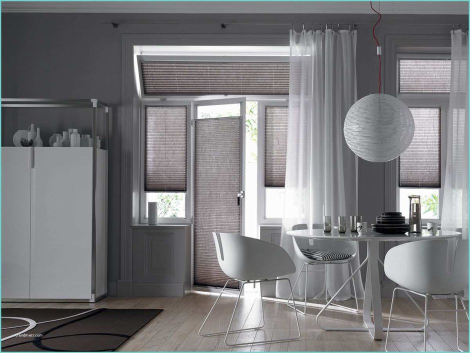 Стильные шторы на кухню Минимализм