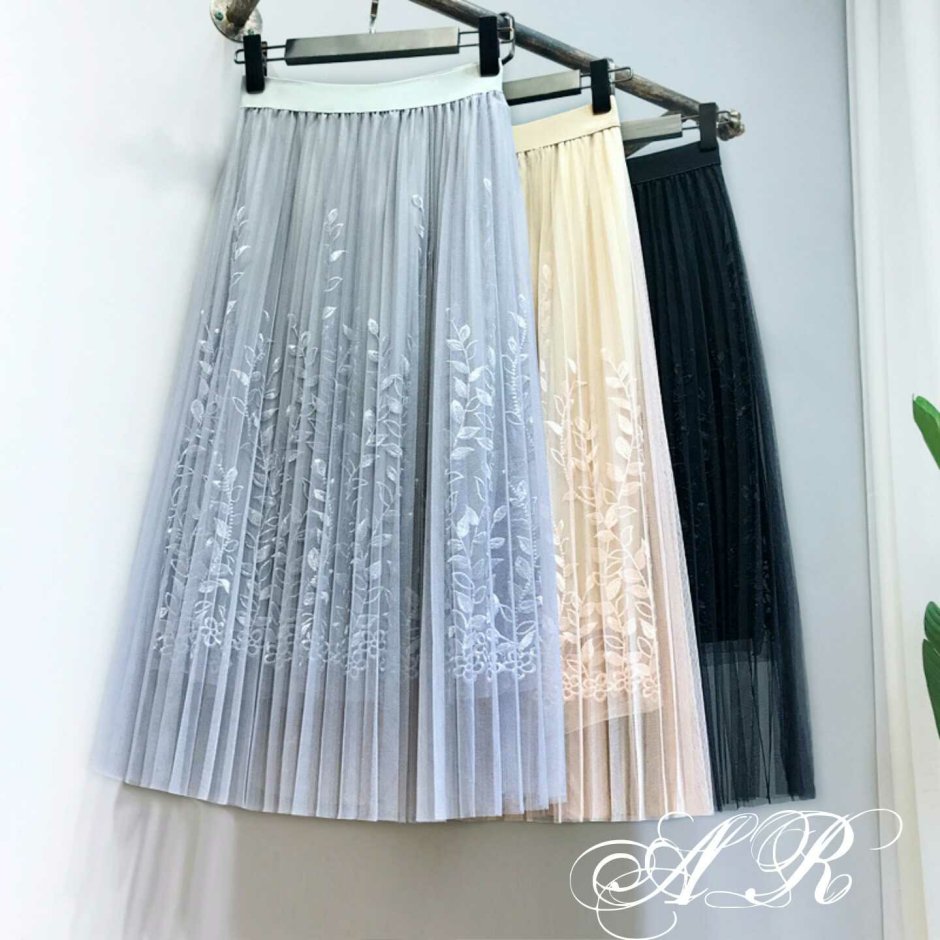 Плиссированная тюлевая юбка