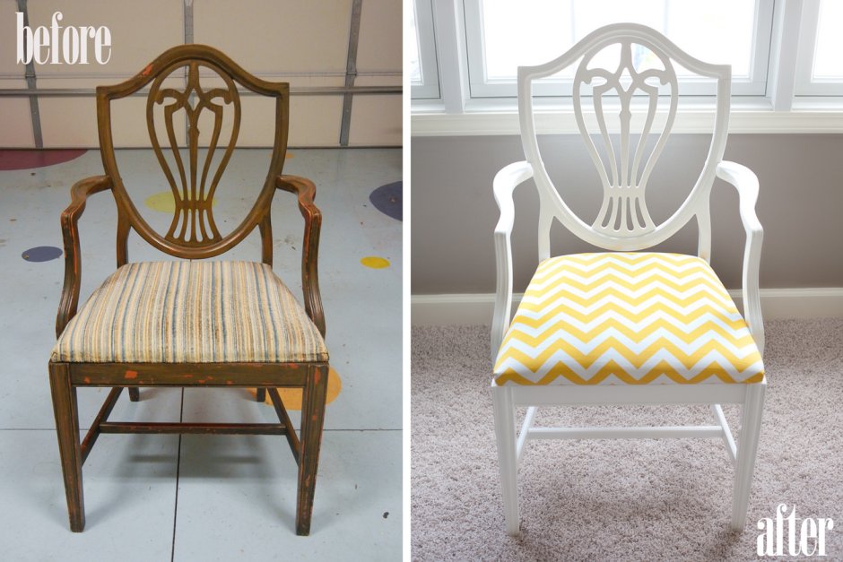 Старый стул до и после