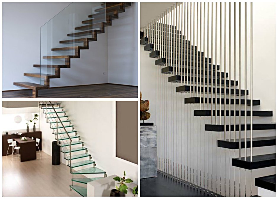 Одномаршевая лестница гусиный шаг