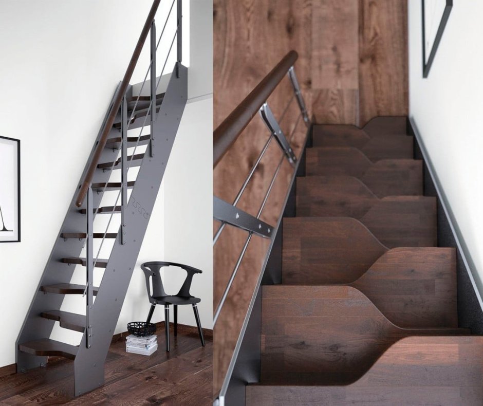 Межэтажная лестница гусиный шаг