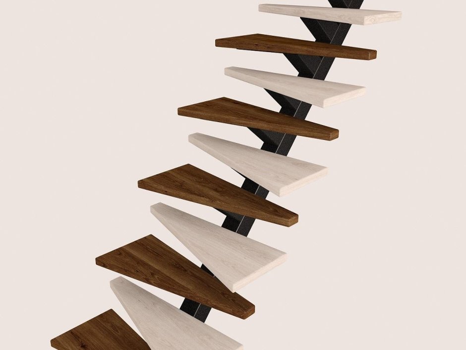 Одномаршевая лестница гусиный шаг