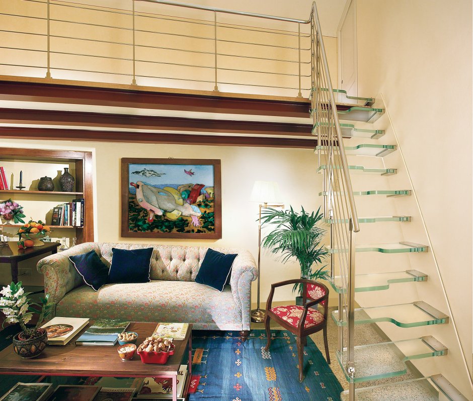 Лестница гусиный шаг с поворотом