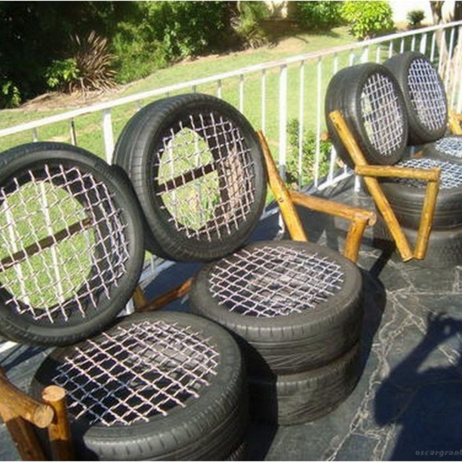 садовые кресла из покрышек