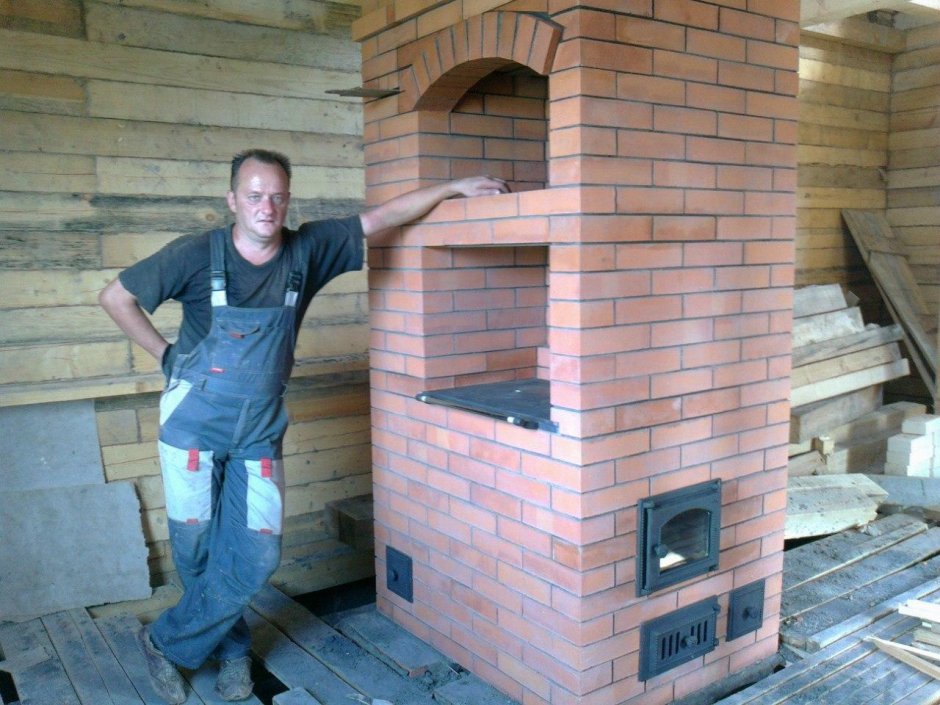Печь камин шведка из кирпича