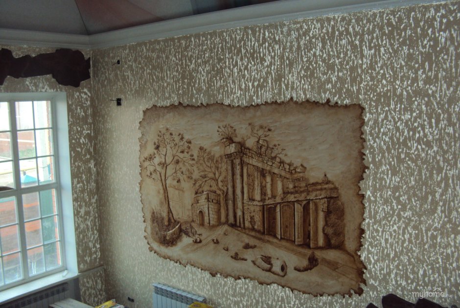 Роспись стен в деревенском стиле