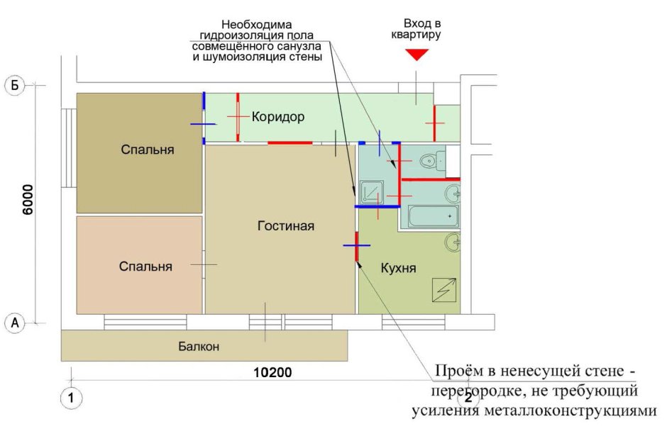 Серия дома II-18/12 перепланировка двушки